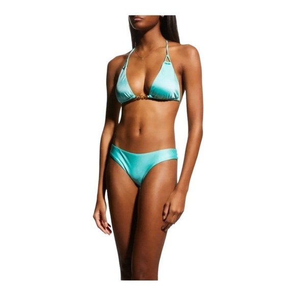 PQ Swim Chain Trim Triangle Bikini Top & Ruched Bikini Bottom NWT - Picture 8 of 8